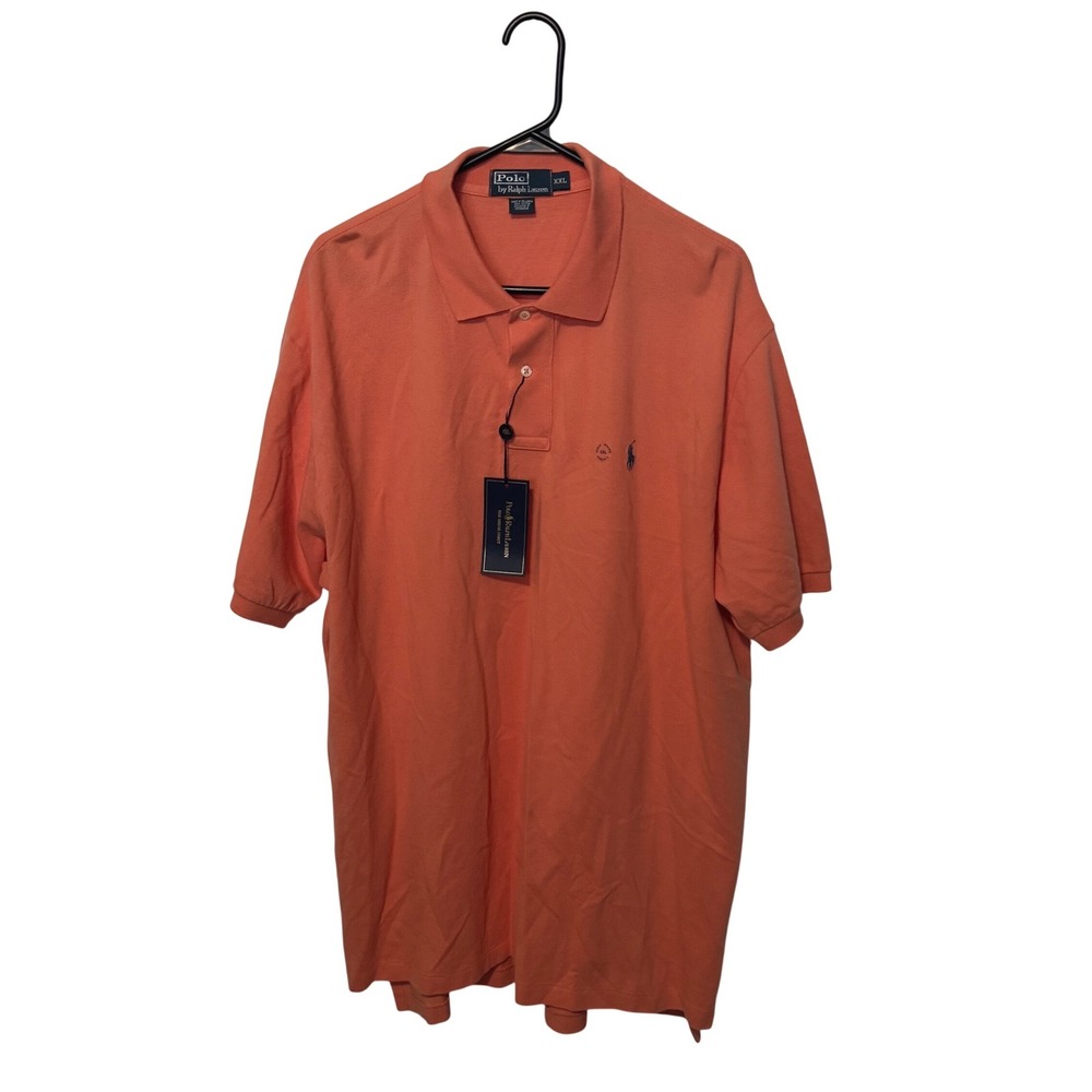 Polo Ralph Lauren Polo Shirt Mens XXL Coral Orange Classic Fit Mesh Short Sleeve